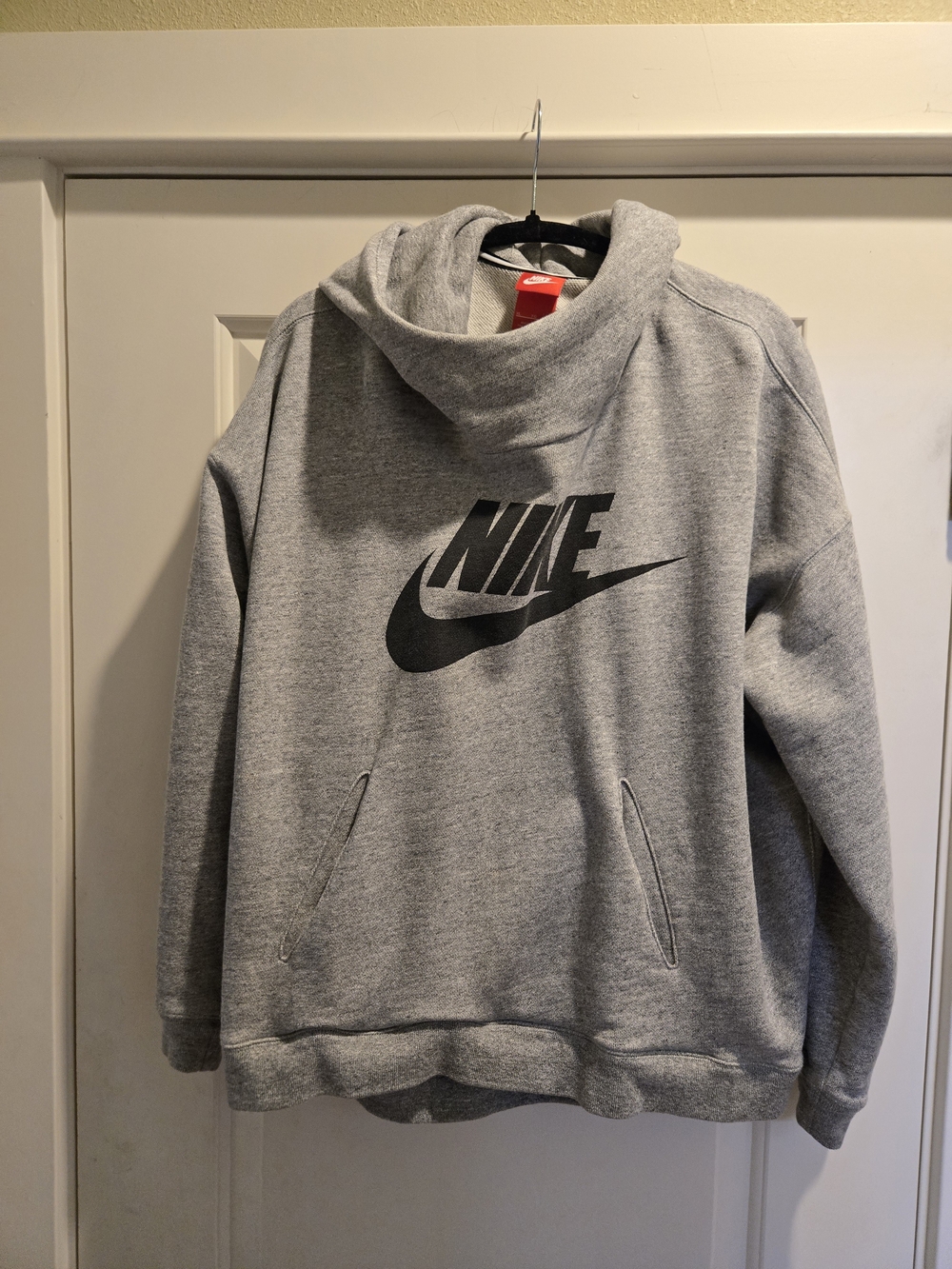 Nike Women's Grey Logo Pullover Hoodie